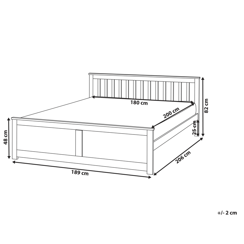 Dobbeltseng Olendon 180x200 - Brun - Møbler - Senge - Sengeramme & sengestel