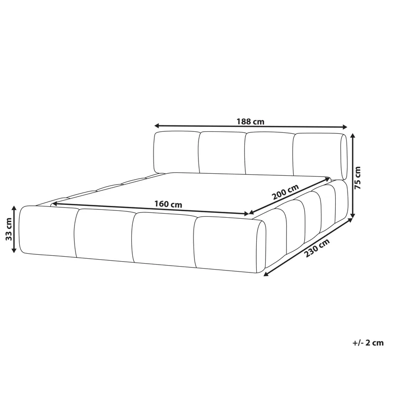 Dobbeltseng Orville 160x200 cm - Off-White - Møbler - Senge - Sengeramme & sengestel