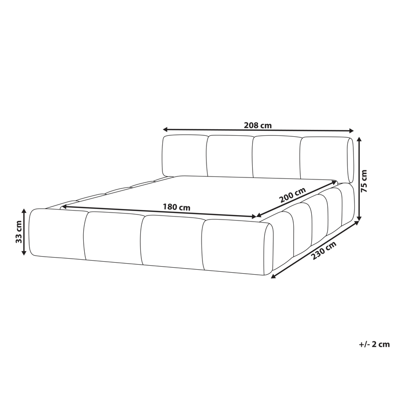 Dobbeltseng Orville 180x200 cm - Off-white - Møbler - Senge - Sengeramme & sengestel