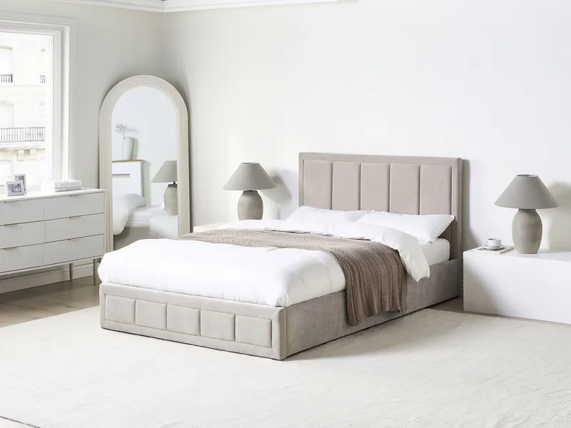 Dobbeltseng Quiberon 140x200 cm - Taupe - Møbler - Senge - Sengeramme & sengestel