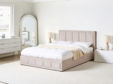 Dobbeltseng Quiberon 160x200 cm - Beige - Møbler - Senge - Sengeramme & sengestel