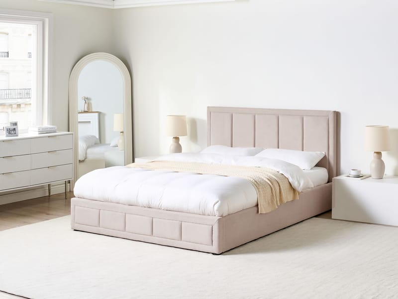 Dobbeltseng Quiberon 160x200 cm - Beige - Møbler - Senge - Sengeramme & sengestel