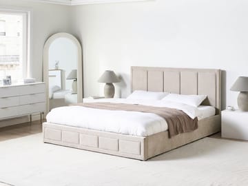 Dobbeltseng Quiberon 180x200 cm - Taupe - Møbler - Senge - Sengeramme & sengestel