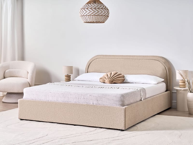 Dobbeltseng Quillien 160x200 cm - Beige - Møbler - Senge - Sengeramme & sengestel