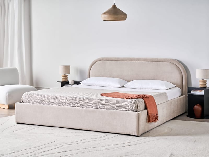 Dobbeltseng Quillien 180x200 cm - Taupe - Møbler - Senge - Sengeramme & sengestel