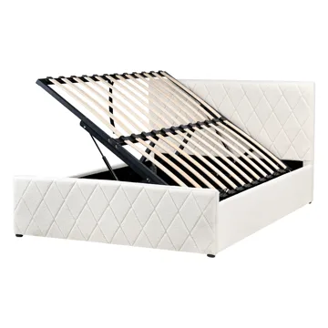Dobbeltseng Rochefort 140x200 cm - Off-White - Møbler - Senge - Sengeramme & sengestel