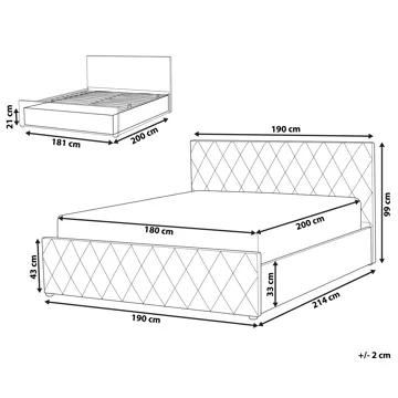 Dobbeltseng Rochefort 180x200 cm - Beige - Møbler - Senge - Sengeramme & sengestel