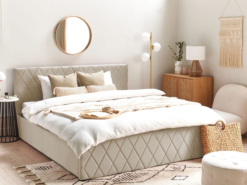 Dobbeltseng Rochefort 180x200 cm - Beige - Møbler - Senge - Sengeramme & sengestel
