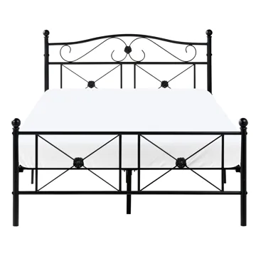 Dobbeltseng Rodez 120x200 cm - Sort - Møbler - Senge - Sengeramme & sengestel