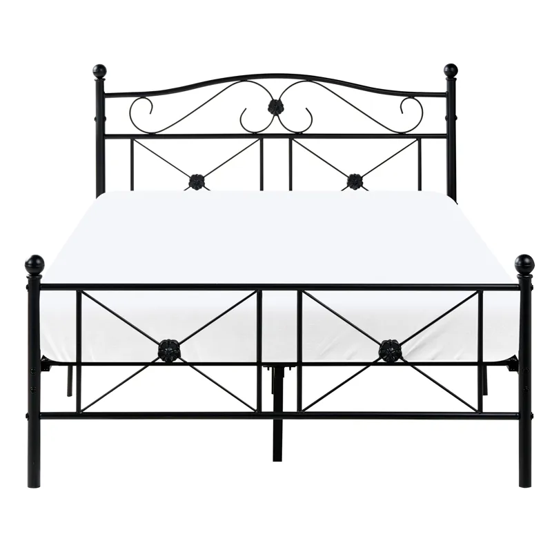 Dobbeltseng Rodez 120x200 cm - Sort - Møbler - Senge - Sengeramme & sengestel