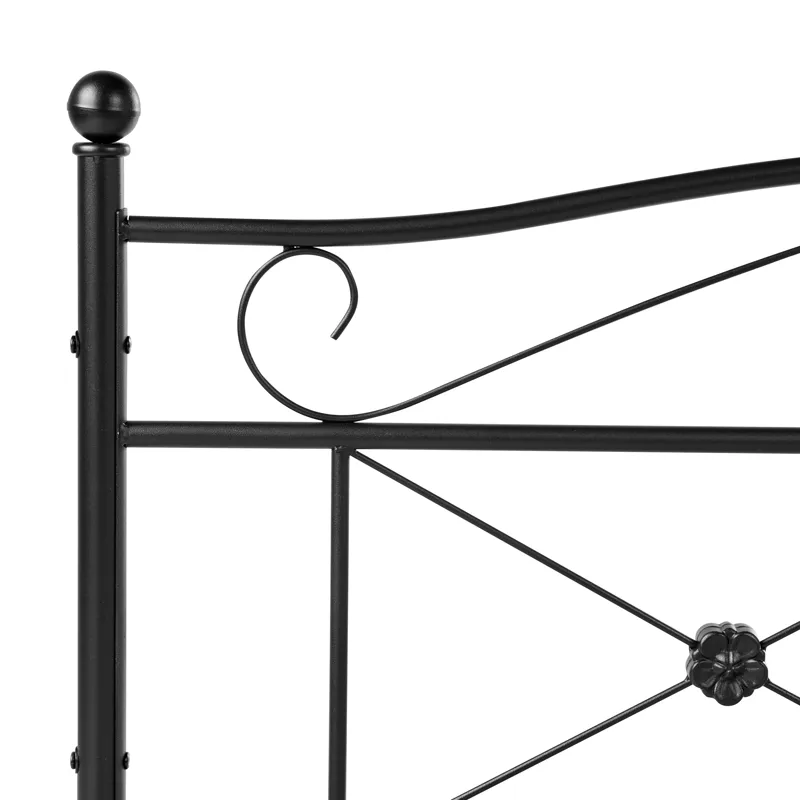 Dobbeltseng Rodez 120x200 cm - Sort - Møbler - Senge - Sengeramme & sengestel