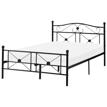 Dobbeltseng Rodez 120x200 cm - Sort - Møbler - Senge - Sengeramme & sengestel