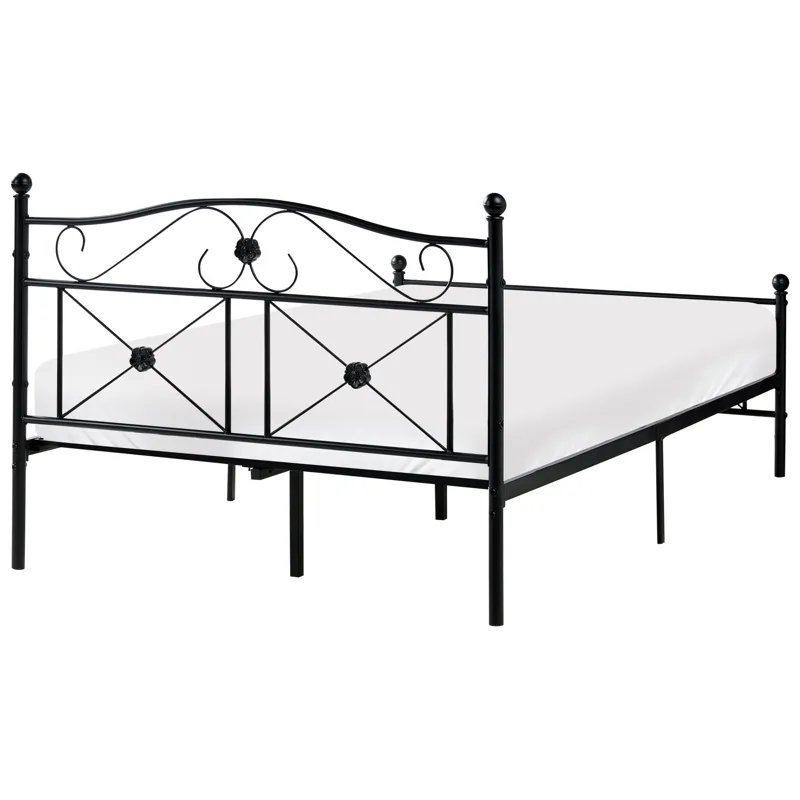 Dobbeltseng Rodez 120x200 cm - Sort - Møbler - Senge - Sengeramme & sengestel
