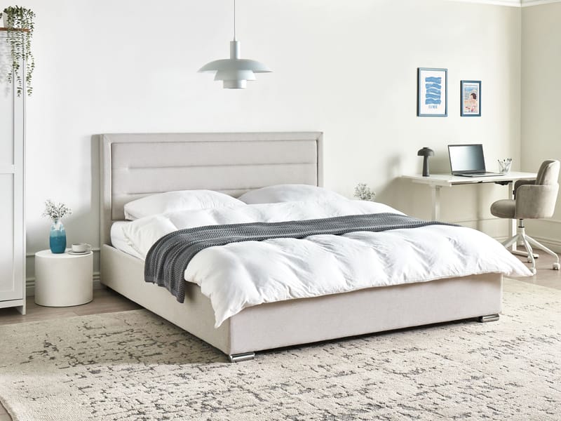 Dobbeltseng Rouen 180x200 cm - Lysbeige - Møbler - Senge - Sengeramme & sengestel