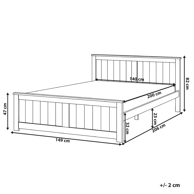 Dobbeltseng Sabran 140x200 - Hvid - Møbler - Senge - Sengeramme & sengestel