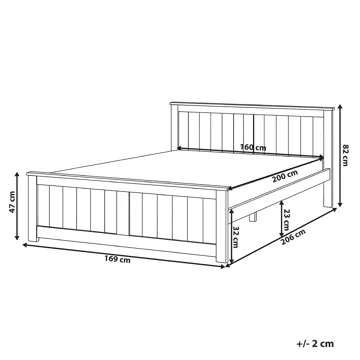 Dobbeltseng Sabran 160x200 - Hvid - Møbler - Senge - Sengeramme & sengestel