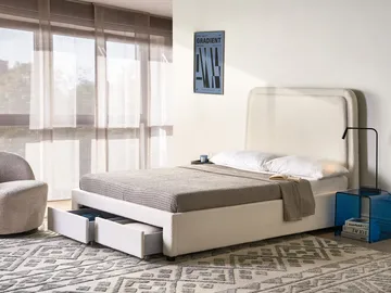 Dobbeltseng Sardent 140x200 - Off-White - Møbler - Senge - Sengeramme & sengestel