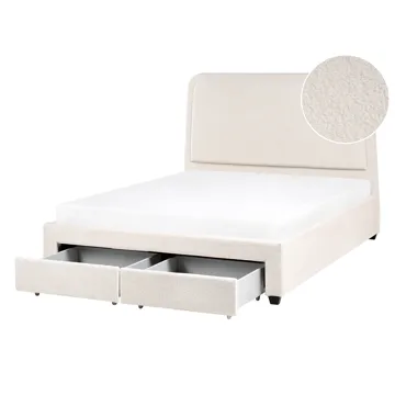 Dobbeltseng Sardent 140x200 - Off-White - Møbler - Senge - Sengeramme & sengestel