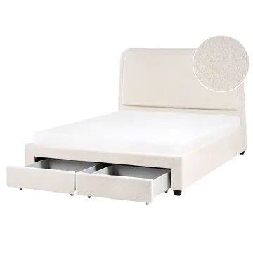 Dobbeltseng Sardent 160x200 - Off-white - Møbler - Senge - Sengeramme & sengestel