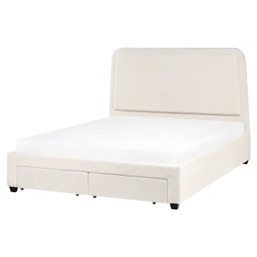 Dobbeltseng Sardent 160x200 - Off-white - Møbler - Senge - Sengeramme & sengestel
