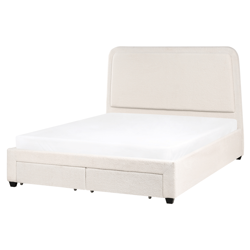 Dobbeltseng Sardent 160x200 - Off-white - Møbler - Senge - Sengeramme & sengestel