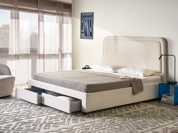 Dobbeltseng Sardent 180x200 - Off-White - Møbler - Senge - Sengeramme & sengestel