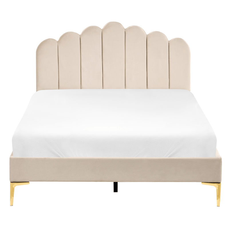 Dobbeltseng Sauvian 120x200 cm - Beige - Møbler - Senge - Sengeramme & sengestel