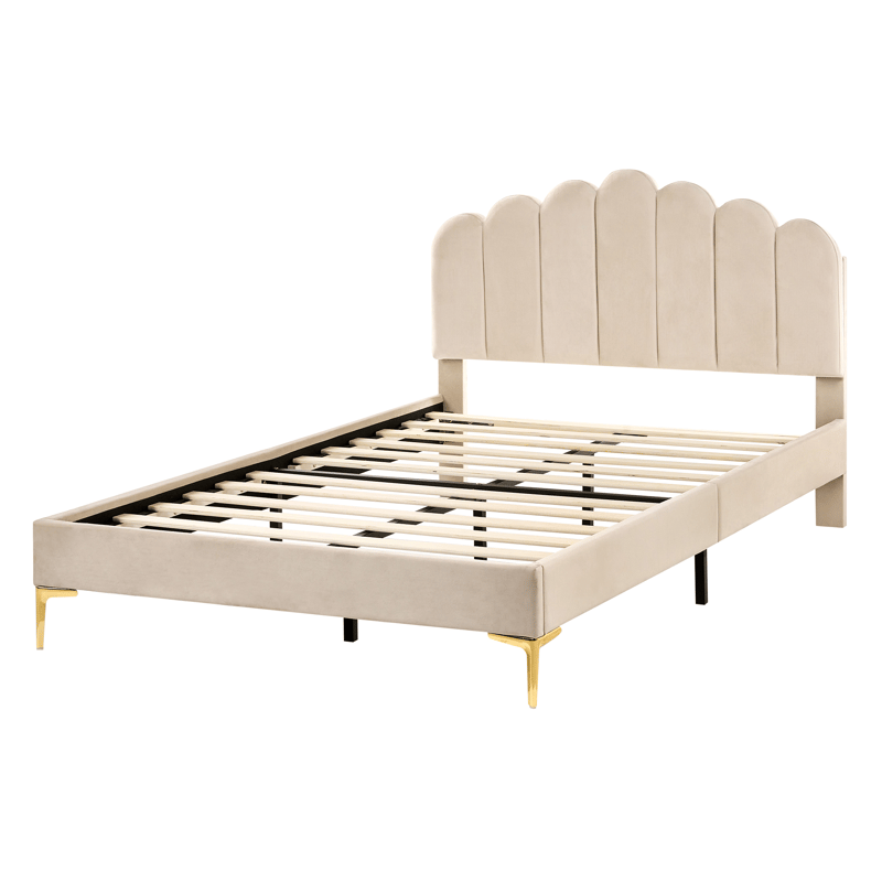 Dobbeltseng Sauvian 120x200 cm - Beige - Møbler - Senge - Sengeramme & sengestel