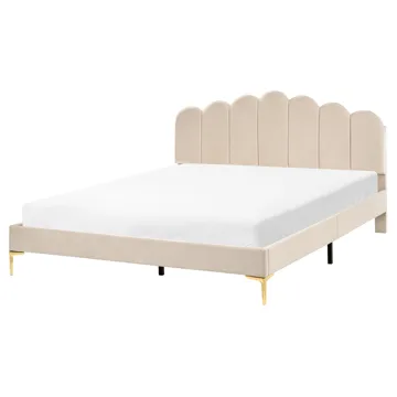 Dobbeltseng Sauvian 160x200 cm - Beige - Møbler - Senge - Sengeramme & sengestel