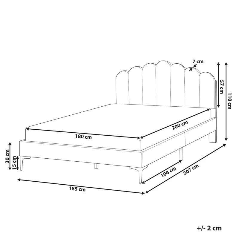 Dobbeltseng Sauvian 180x200 cm - Beige - Møbler - Senge - Sengeramme & sengestel
