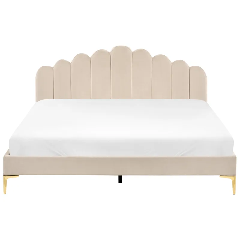 Dobbeltseng Sauvian 180x200 cm - Beige - Møbler - Senge - Sengeramme & sengestel