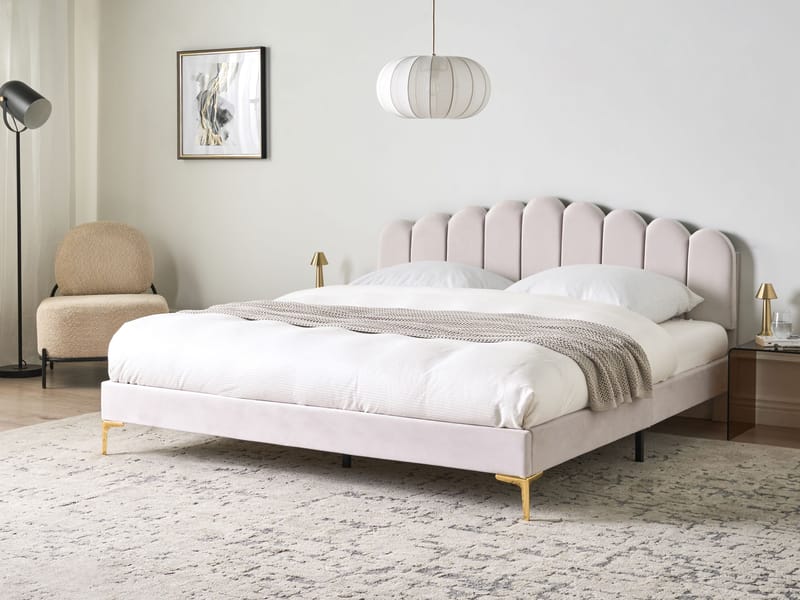 Dobbeltseng Sauvian 180x200 cm - Off-White - Møbler - Senge - Sengeramme & sengestel