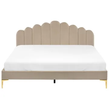 Dobbeltseng Sauvian 180x200 cm - Taupe - Møbler - Senge - Sengeramme & sengestel
