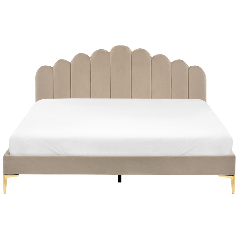 Dobbeltseng Sauvian 180x200 cm - Taupe - Møbler - Senge - Sengeramme & sengestel