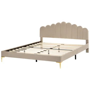 Dobbeltseng Sauvian 180x200 cm - Taupe - Møbler - Senge - Sengeramme & sengestel