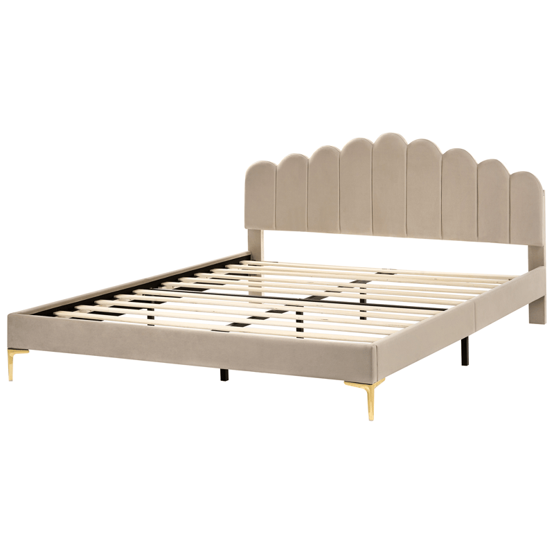 Dobbeltseng Sauvian 180x200 cm - Taupe - Møbler - Senge - Sengeramme & sengestel