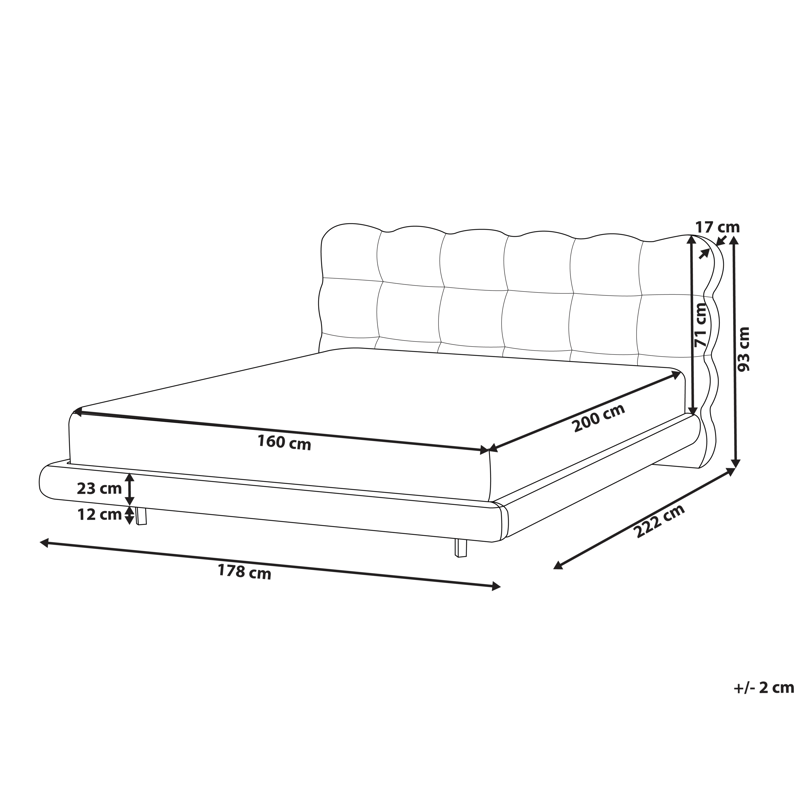Dobbeltseng Soulisse 160x200 cm - Off-White - Møbler - Senge - Sengeramme & sengestel