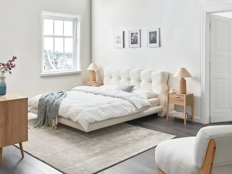 Dobbeltseng Soulisse 160x200 cm - Off-White - Møbler - Senge - Sengeramme & sengestel