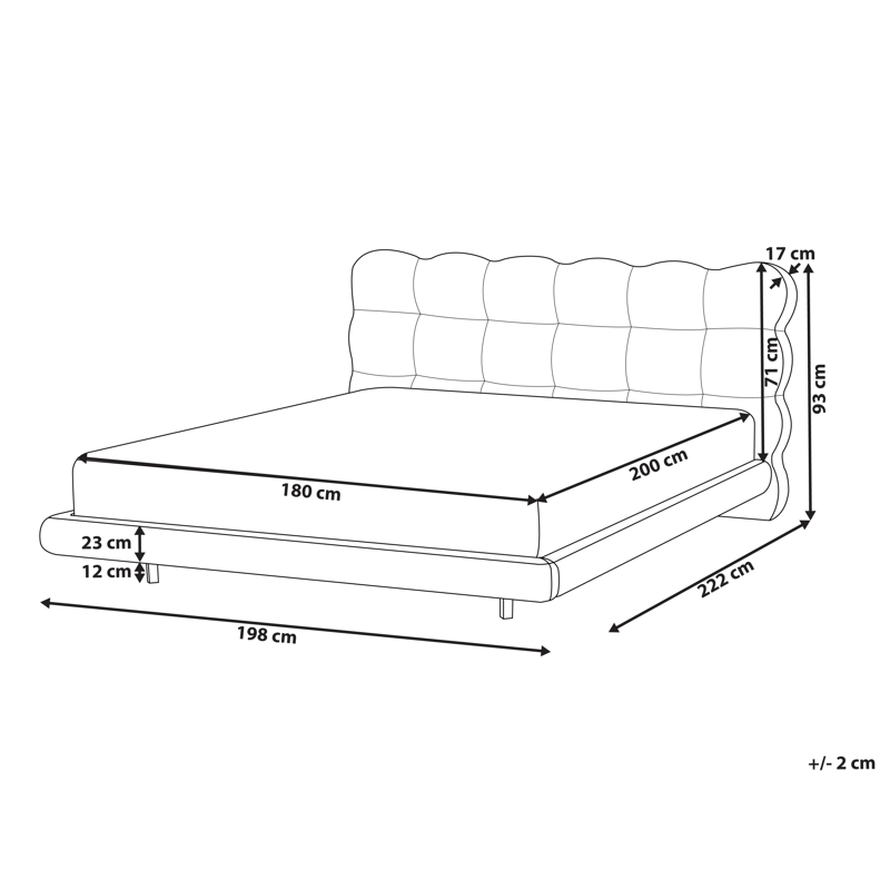 Dobbeltseng Soulisse 180x200 cm - Beige - Møbler - Senge - Sengeramme & sengestel
