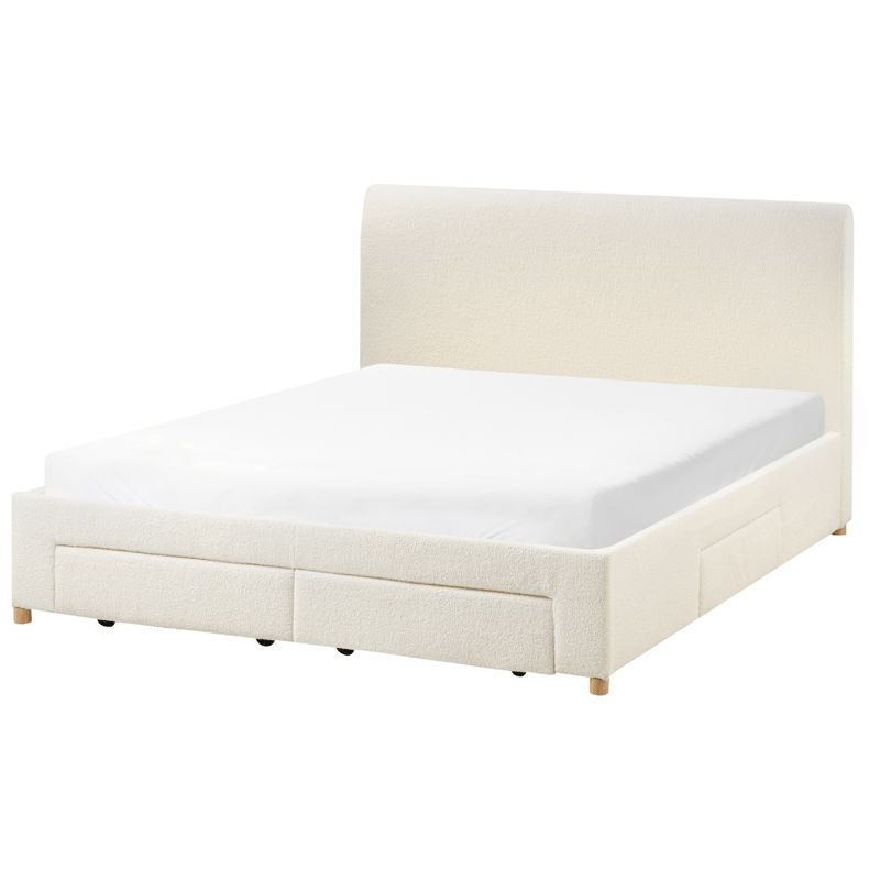 Dobbeltseng Soutrin 160x200 cm - Off-White - Møbler - Senge - Sengeramme & sengestel