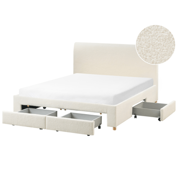 Dobbeltseng Soutrin 160x200 cm - Off-White - Møbler - Senge - Sengeramme & sengestel