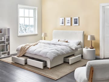 Dobbeltseng Soutrin 160x200 cm - Off-White - Møbler - Senge - Sengeramme & sengestel