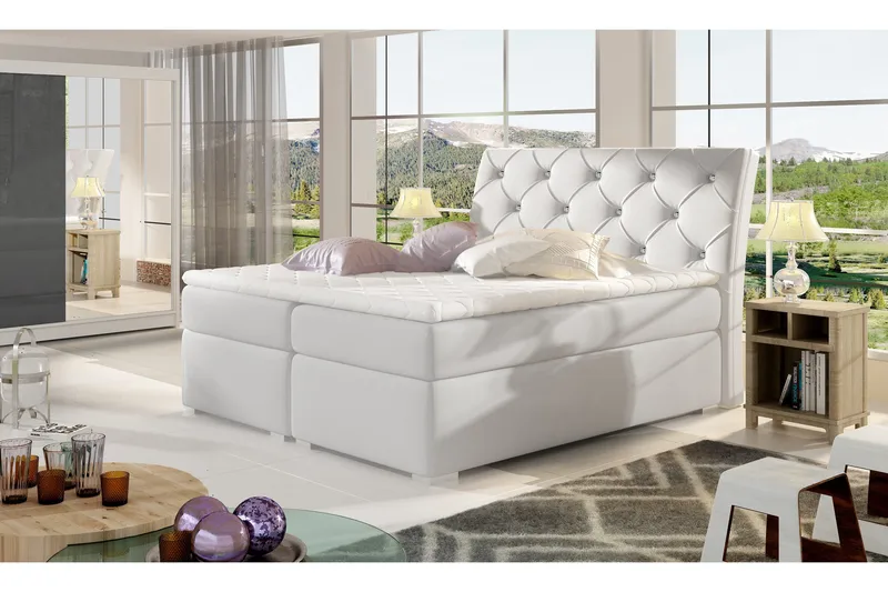 Sutra rammeseng 160x200 cm, Hvid