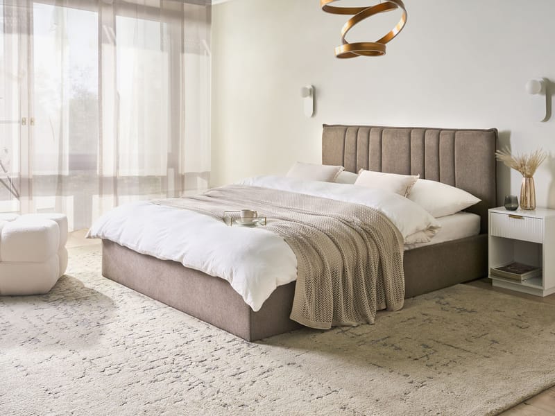 Dobbeltseng Tarascon 160x200 cm - Taupe - Møbler - Senge - Sengeramme & sengestel