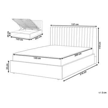 Dobbeltseng Vion 120x200 cm - Beige - Møbler - Senge - Sengeramme & sengestel