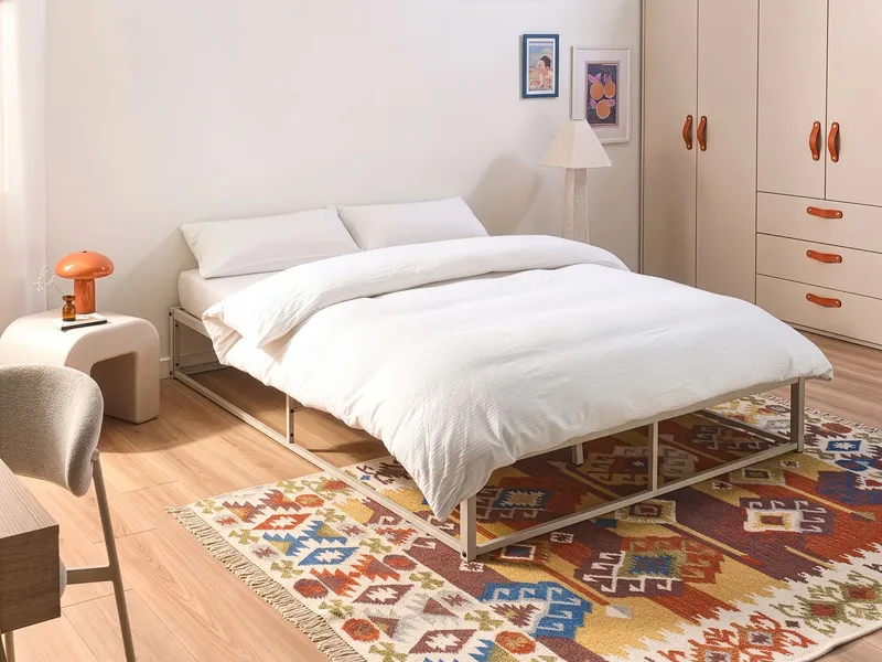 Dobbeltseng Viry 140x200 - Lys beige - Møbler - Senge - Sengeramme & sengestel