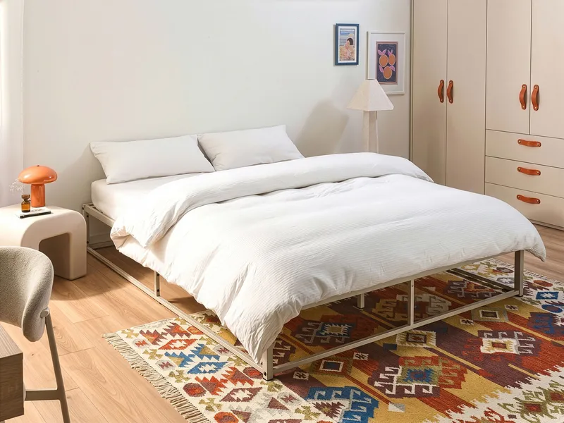 Dobbeltseng Viry 160x200 - Lys beige - Møbler - Senge - Sengeramme & sengestel