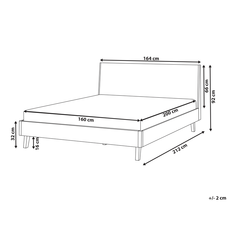 Dobbeltseng Wizernes 160x200 - Lysebrun - Møbler - Senge - Sengeramme & sengestel