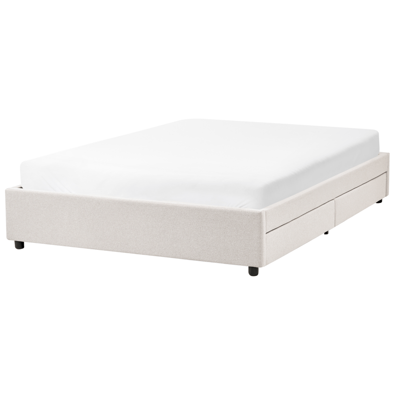 Dobbeltseng Prades 140x200 cm - Lysbeige - Møbler - Senge - Sengeramme & sengestel