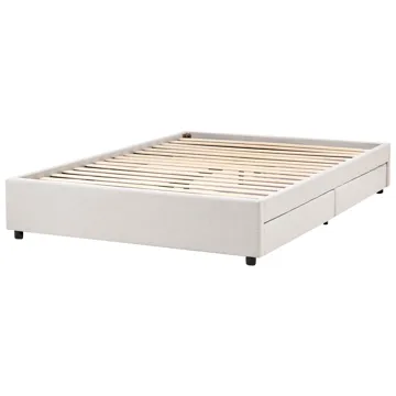 Dobbeltseng Prades 140x200 cm - Lysbeige - Møbler - Senge - Sengeramme & sengestel